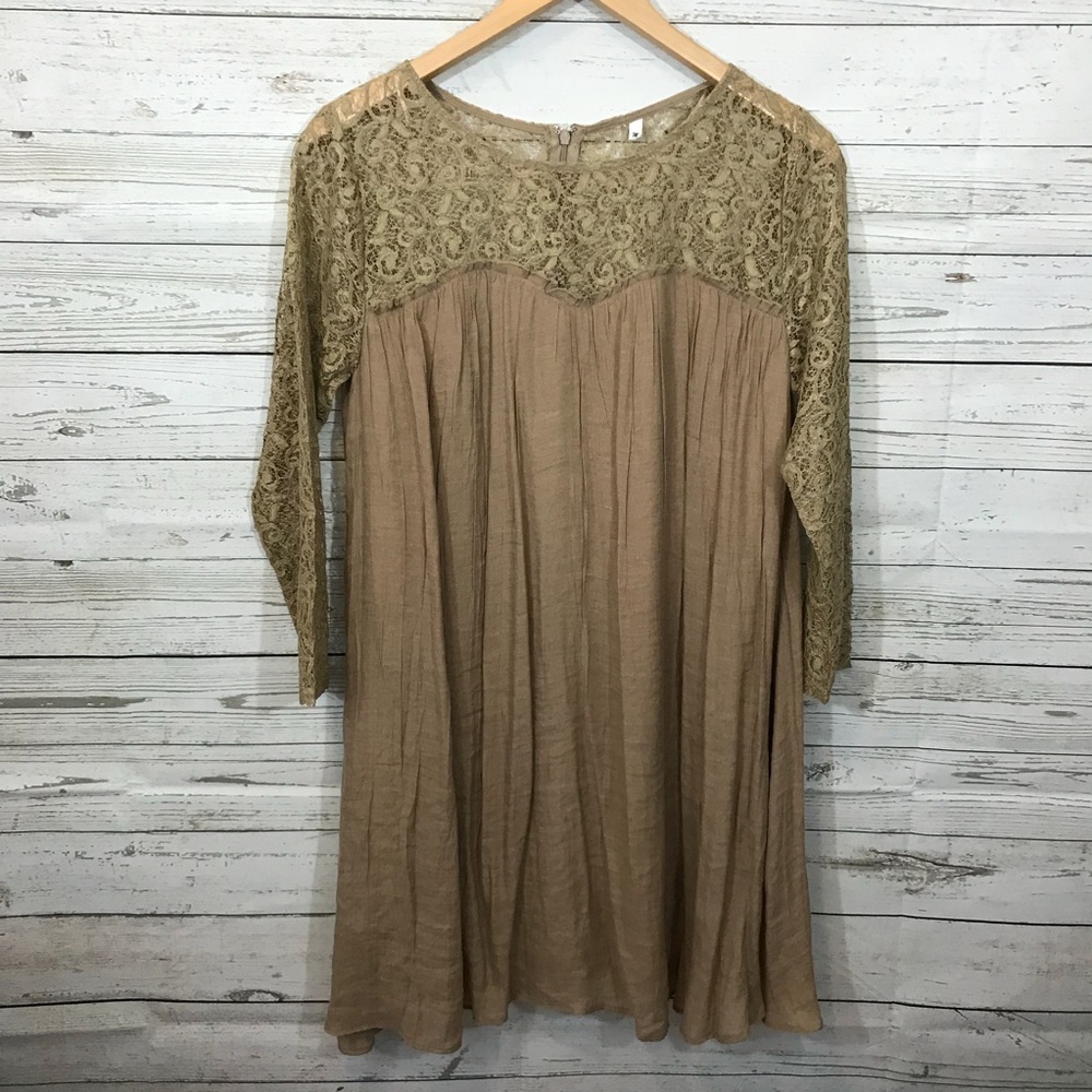 Gold dress with lace medium